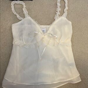 COPY - Ivory Lace Trim Camisole Top